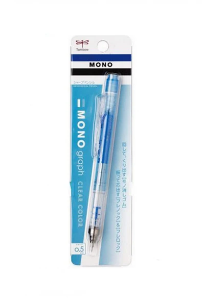 Tombow Mono Graph 0.5mm Mekanik Kurşun Kalem - CLEAR Mavi ürün görseli
