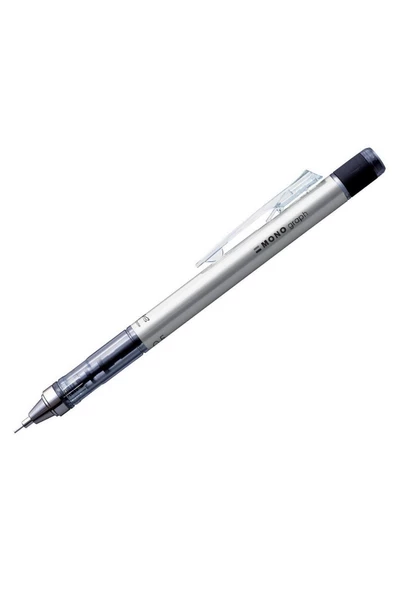 Tombow Mono Graph 0.7mm Versatil Kalem + Uç + Silgi Set - Gümüş
