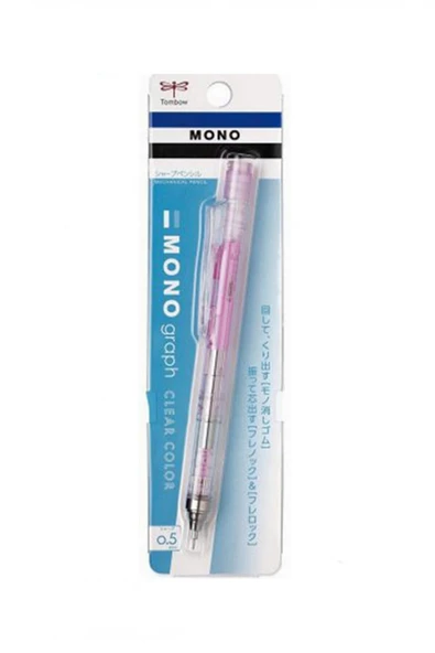 Tombow Mono Graph 0.5mm Mekanik Kurşun Kalem - CLEAR Pembe - 1