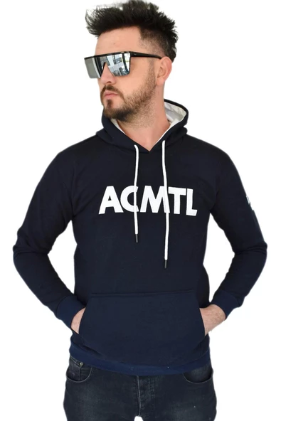 Erkek Lacivert Kapüşonlu Sweatshirt  ACMTL BGL-ST02360 ürün görseli