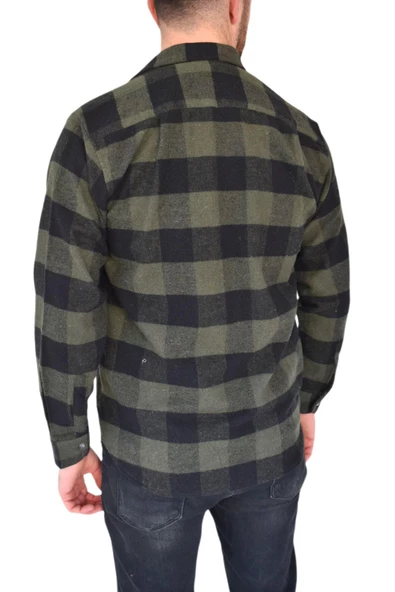 Erkek Oduncu Çift Cep Kapaklı Regular Fit Gömlek BGL-ST02338 - Resim 9