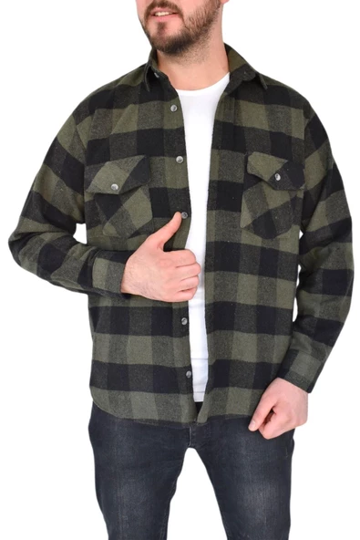 Erkek Oduncu Çift Cep Kapaklı Regular Fit Gömlek BGL-ST02338 ürün görseli