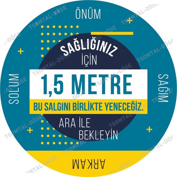 Sosyal Mesafe Uyarı Tabelası ve Etiketi FOLYO+ŞEFFAF FOLYO