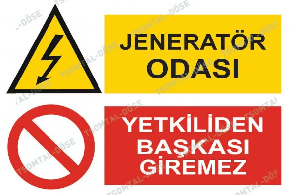 Jeneratör Odası Tabelası ve Etiketi  İÇ MEKANA UYGUN (DEKOTELİ)