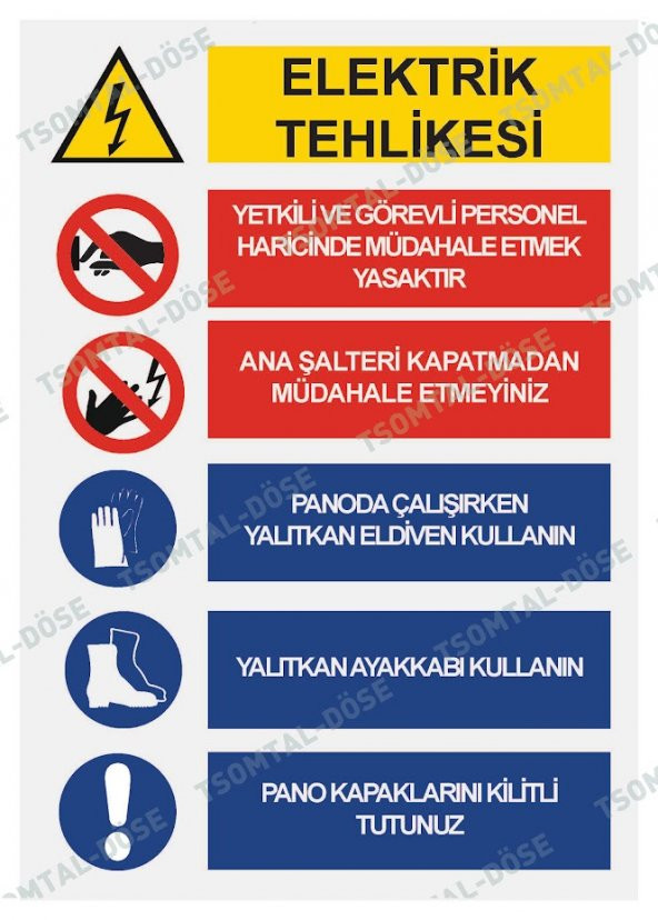 Elektrik Uyarı Tabelası ve Etiketi FOLYO