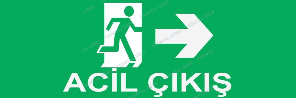 Acil Çıkış Kapısı Yön (SAĞ) Tabelası ve Etiketi  İÇ MEKANA UYGUN (DEKOTELİ)
