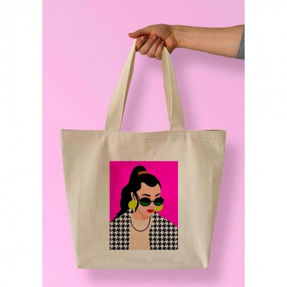 Che E Bello Çok Satan Kadın Baskılı Körüklü Tote Bag - 1