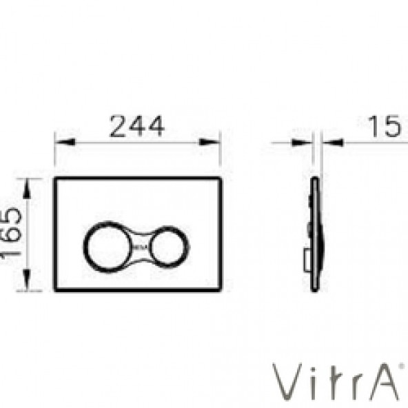 740-0486 VitrA Sirius Kumanda Paneli, Parmak İzi Bırakmayan Ekstra Hijyenik, Mat Krom - 2