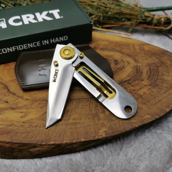 18 cm orjinal crkt 5500 Polat Çakı Hakiki Deri Kılıflı