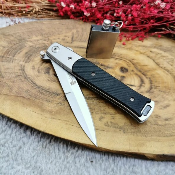 22 cm efsane model orjinal columbia manuel komple çelik bıçak yanında zippo kibrit ile birlikte