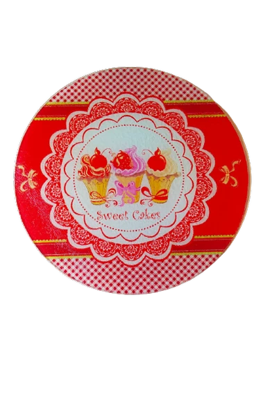 Kesme Cam Panosu Cupcake Sunum Tablası - 5