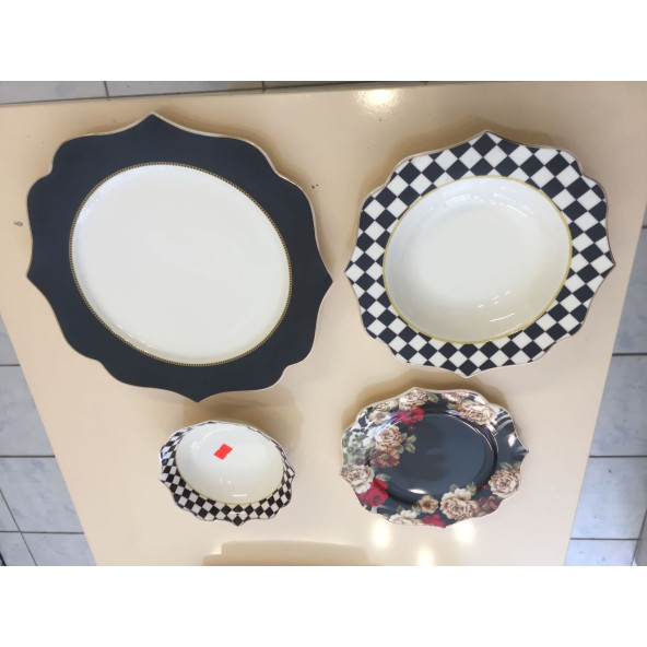 Sembol 24 Parça Bone China Yemek Takımı