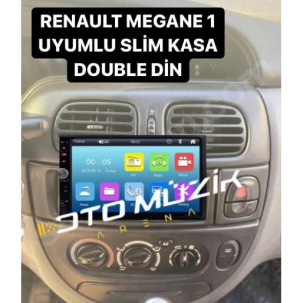 Renault Megane 1 Eski Kasa Uyumlu Özel Yapım 7inç Double Din Oto Teyp MİRRORLİNK BT USB SD AUX - 2
