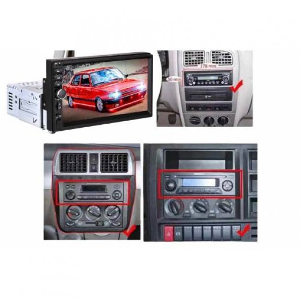 Citroen Berlingo Eski Kasa Uyumlu Özel Yapım 7inç Double Din Oto Teyp MİRRORLİNK BT USB SD AUX - 3