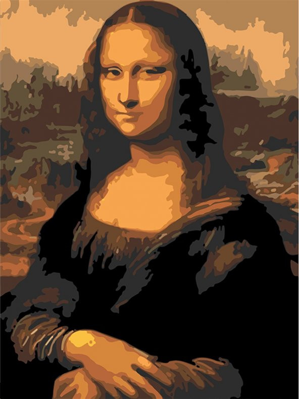 Mona Lisa Sayılarla Boyama Seti 50x65 cm (Tuvale Gerili)