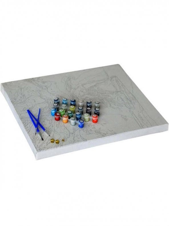 Bisiklette Çiçek Kokusu Sayılarla Boyama Seti 50x65 cm (Tuvale Gerili) - 3