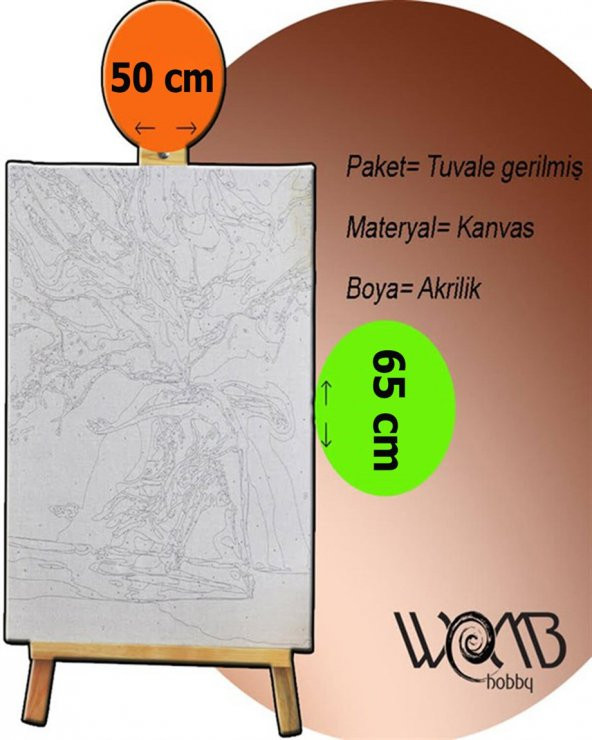 Baba Ve Çocuk Sayılarla Boyama Seti 50x65 cm (Tuvale Gerili) - 2