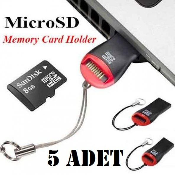 Micro Sd Hafıza Kartı Okuyucu Usb M2 Kart Okuyucu 5 Adet