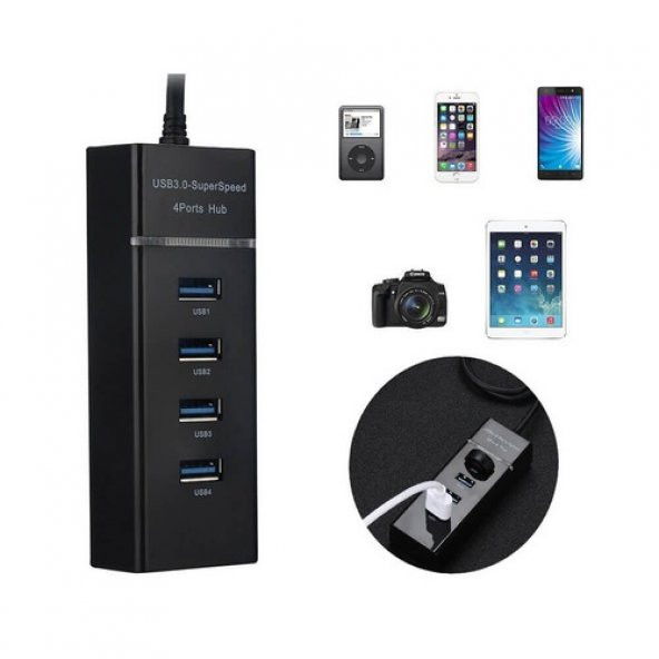 Usb 3.1 Type-C Çoklayıcı 4 Port Usb 3.0 Hub - Type C To Usb ... (552904253) - Resim 6