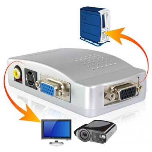 Turbosepet Vga To Rca Dönüştürücü S-Video 9 Pin Tos S-Video Tv Monitör Tüplü ürün görseli 1