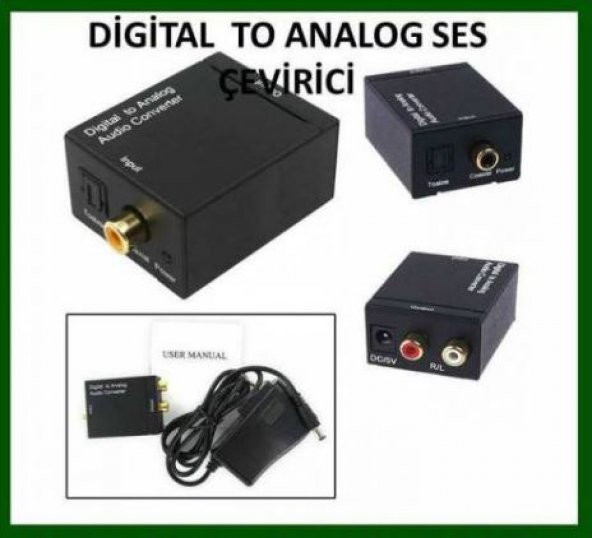 Digital Dijital To Analog Sterero Rca Ses Çevirici Toslink Sinema