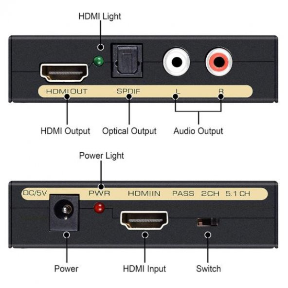 Hdmi Ses Ayırıcı Hdmi + Ses Hdmi + Audio Çevirici Extractor - Resim 3
