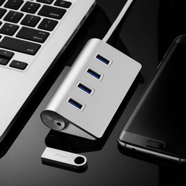 Type C USB 3.1 USB 3.0 To 4 Port Hub Çoklayıcı Metal Gövde - 5