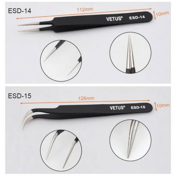 Turbosepet Vetus Elektronik Cımbız Setitweezer Set Hassas Antistatik Çelik 552902655 - 7