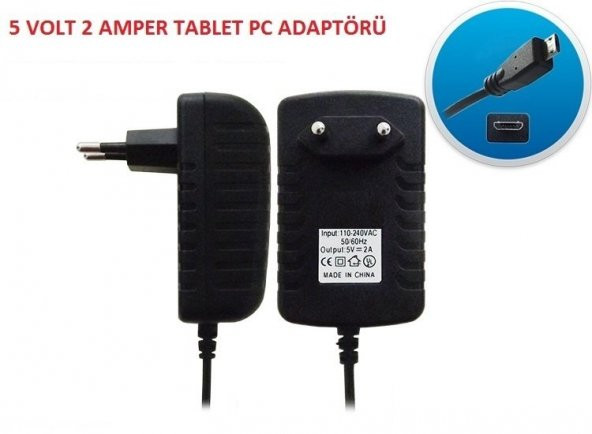 Tablet Pc Adaptörü Şarj Aleti Micro Usb Uç 5V 2A