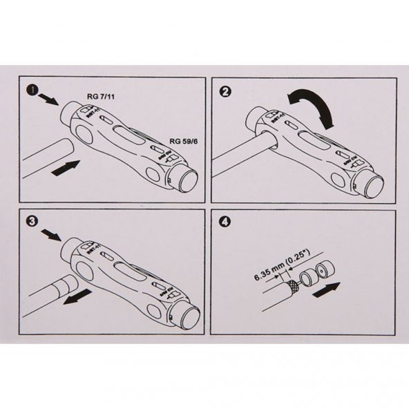 Kablo Soyucu Kablo Sıyırıcı Koaksiyel Rg11-Rg6-Rg56 Universal - 3