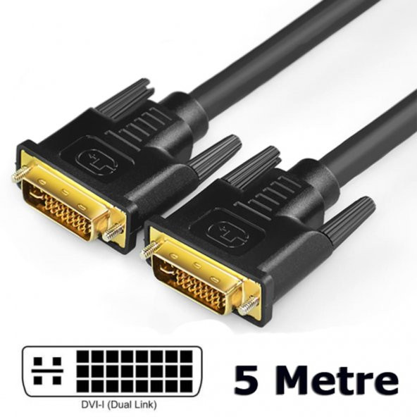 Dvi To Dvi Çift Filtreli 24+5 Kablo Ara Bağlanti Dvi-I 5 Metre - Resim 2