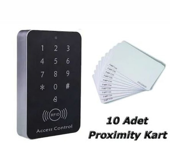 Rfıd Kartlı Geçiş Göstergeç Şifreli Kapı Kilidi 10 Adet Kart ürün görseli