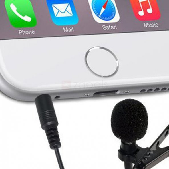 3.5 MM Jak Telefon Yaka Mikrofonu 1.2m Iphone Facebook Instagram - 3