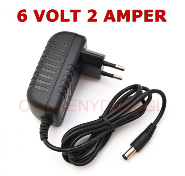 6V 2A Adaptör 5.5*2.1Mm 6 Volt 2 Amper Şarj Aleti