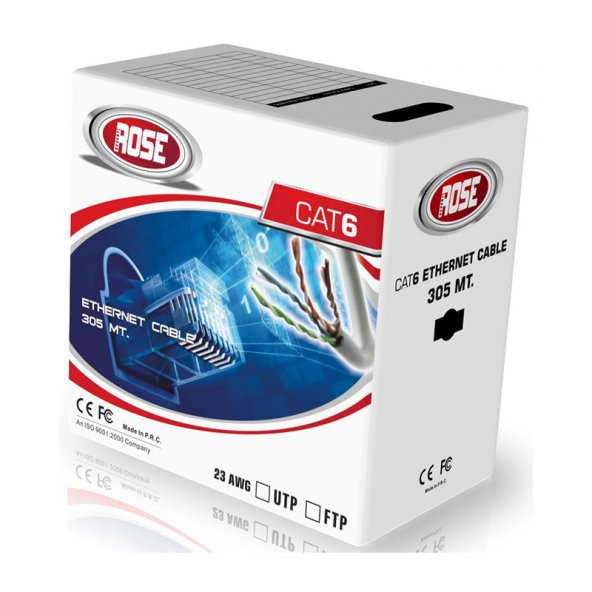 305M Cat6 Kablo 23 Awg Kar Beyazı Cat 6E Hızlı Internet Kablosu