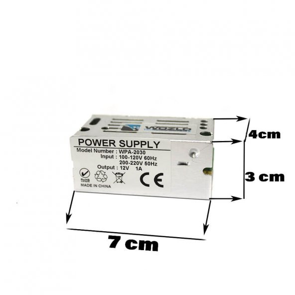12V 1A Metal Kasa Şerit Led Trafosu Kamera Adaptörü - 5