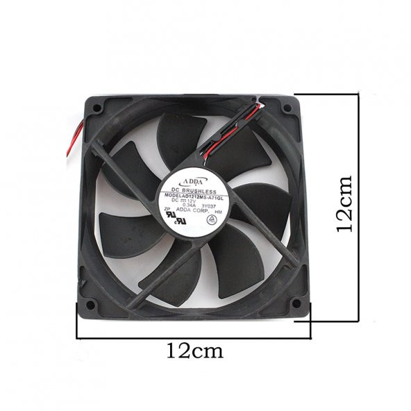 12 Cm Kasa Fanı Siyah Sessiz 12Cm Fan - 2