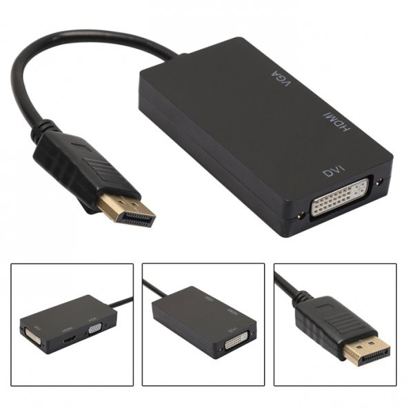 Displayport To Hdmi Vga Dvi Çevirici Dp Dönüştürücü Display Port