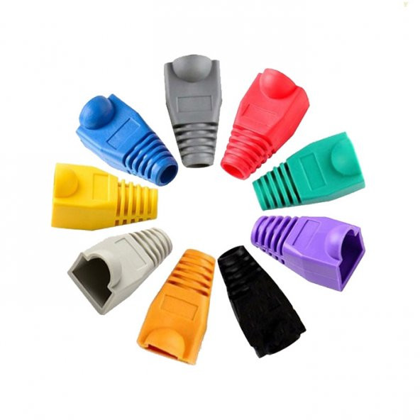 Rj45 Kılıf Cat5 Renkli Koruyucu Network Boot 100 Adet Papuç - 2