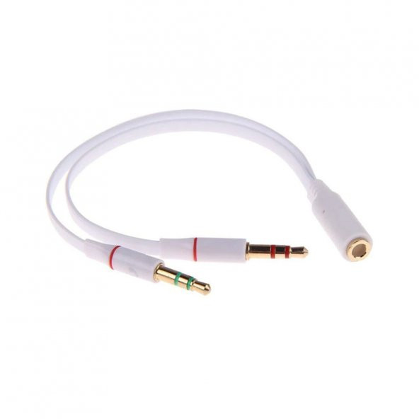 Kulaklık Mikrofon Ayırıcı Y Splitter Kablo 2 X 3 5Mm Stereo