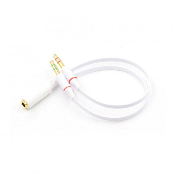 Kulaklık Mikrofon Ayırıcı Y Splitter Kablo 2 X 3 5Mm Stereo - 2