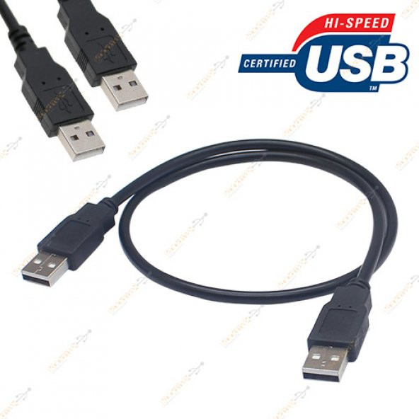 60Cm Usb Erkek Erkek Kablo - Iki Ucu Usb Kısa Kablo - Resim 2