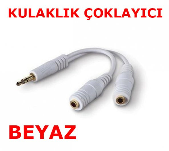 Kulaklık Çoklayıcı Kablo Beyaz Renk Tablet - Pc Uyum - 2