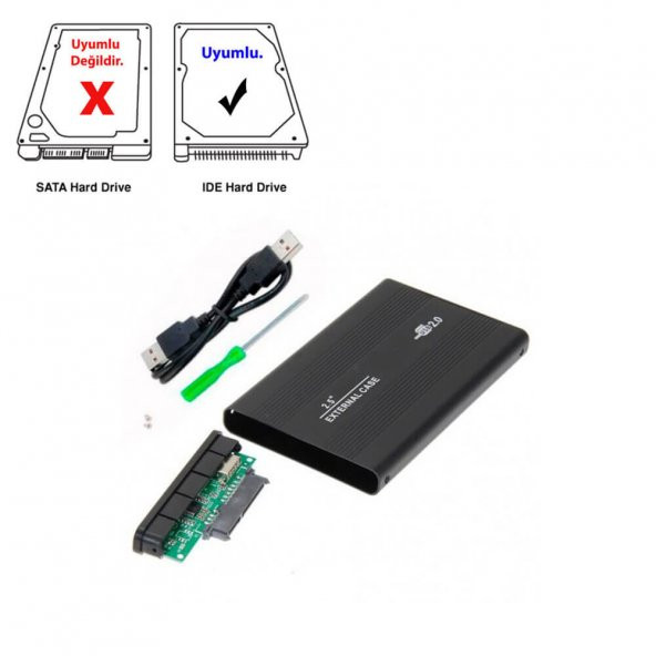 2.5 İde Harddisk Kutusu Usb2.0 - İde Hdd Kutu Çevirici Bağlantı - 2