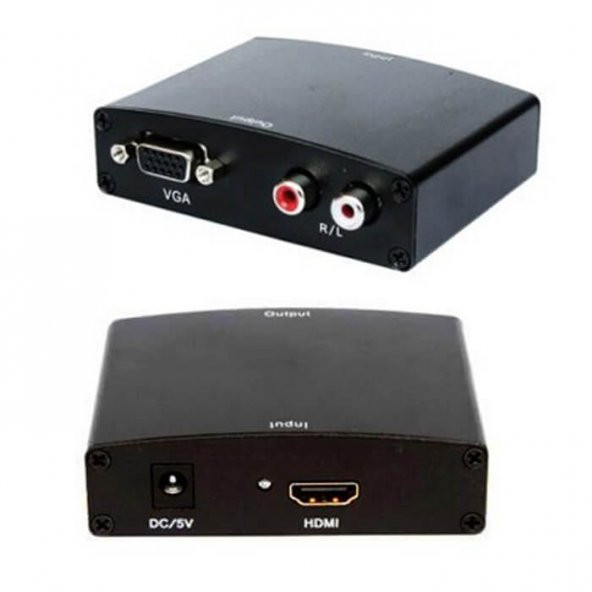 Hdmi To Vga Çevirici Dönüştürücü Converter - Ses Çıkışlı