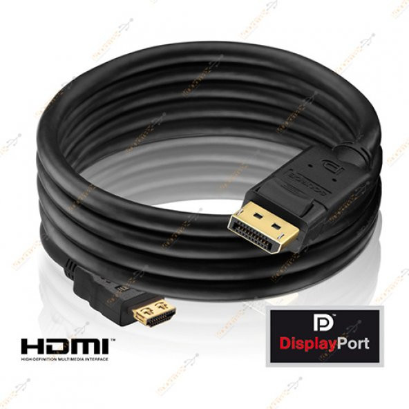 3M Metre Displayport To Hdmi Kablo - Ses Görüntü Çevirici Kablo