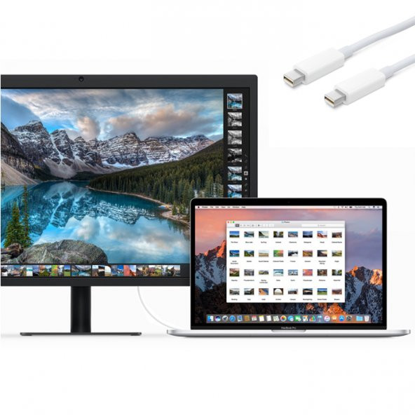 Iki Ucu Mini Display Kablo Minidisplay Port To Thunderbolt 3M - Resim 3