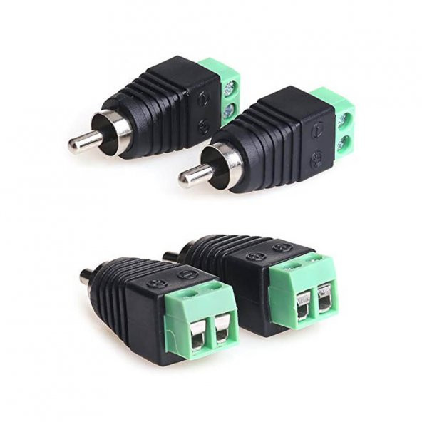 Rca Erkek Fiş Vidalı Terminal Konektörü Cctv Kamera Video Balun - 4
