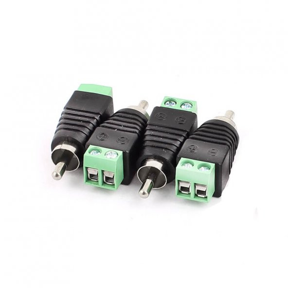 Rca Erkek Fiş Vidalı Terminal Konektörü Cctv Kamera Video Balun - 8