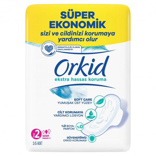 Orkid Ekstra Hassas Koruma Ped Uzun 16x2 32 Adet